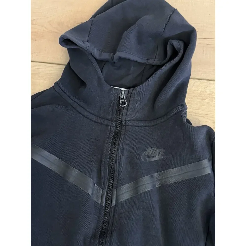 Nike Tech Fleece Full Zip Hoodie Boys L Black CU9223-010 Youth Jacket